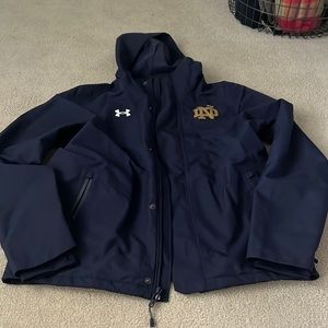 Notre Dame navy blue raincoat from Under Armour, NWOT